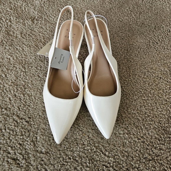 Aubrey Cream Slingback Heels with Memory Foam Insole - Size 10- A New Day - Picture 3 of 5